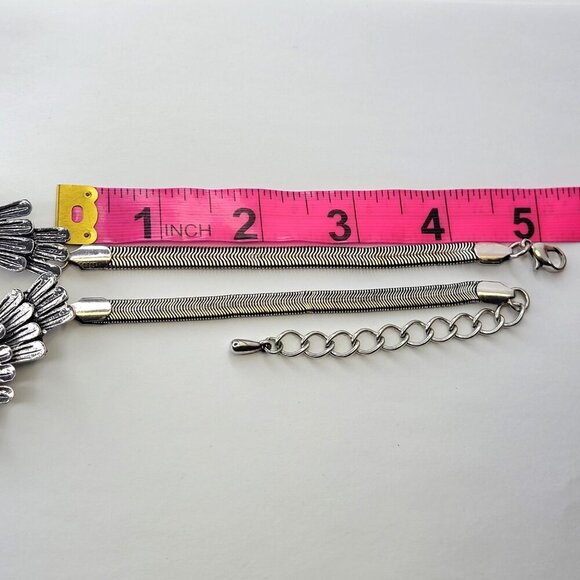 Crystal Feather Statement Necklace Statement Bib Necklace - Picture 7 of 11